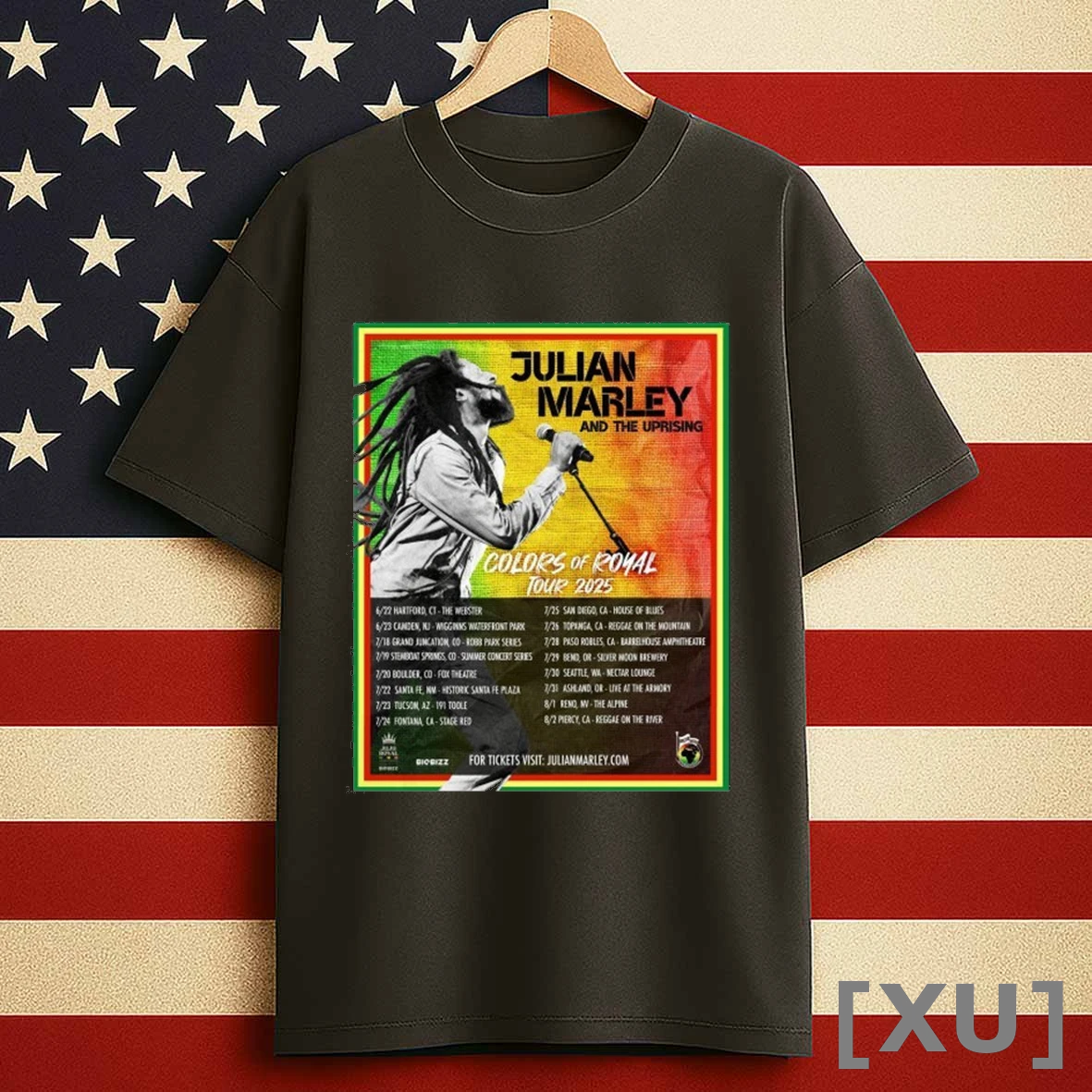 Julian Marley And The Uprising Colors Of Royal Tour 2025 Shirts