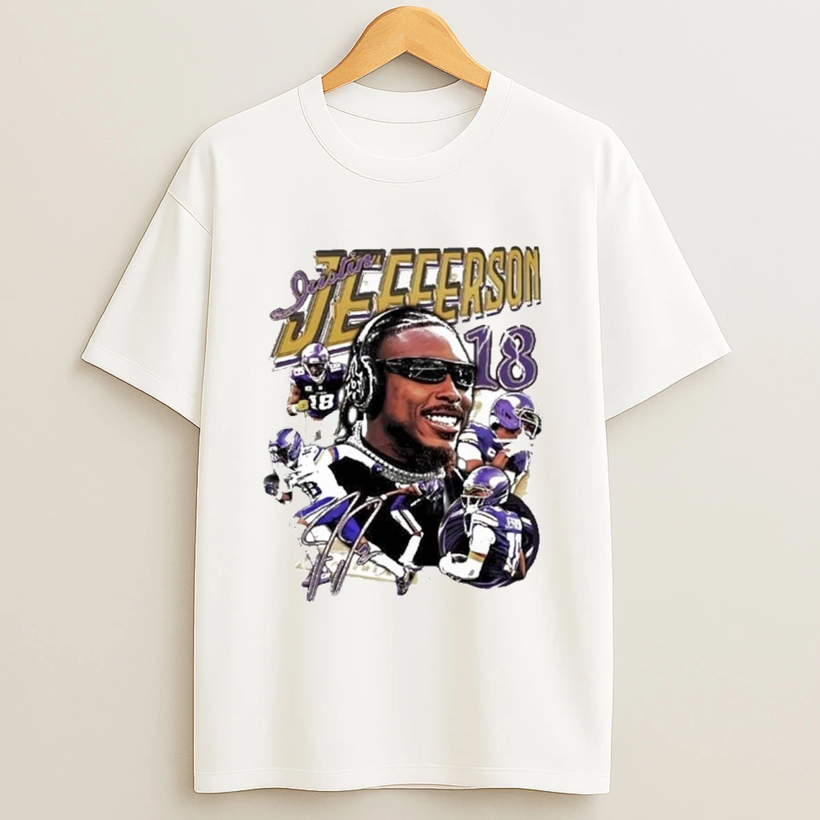 Justin Jefferson Picture Collage Signature Shirts