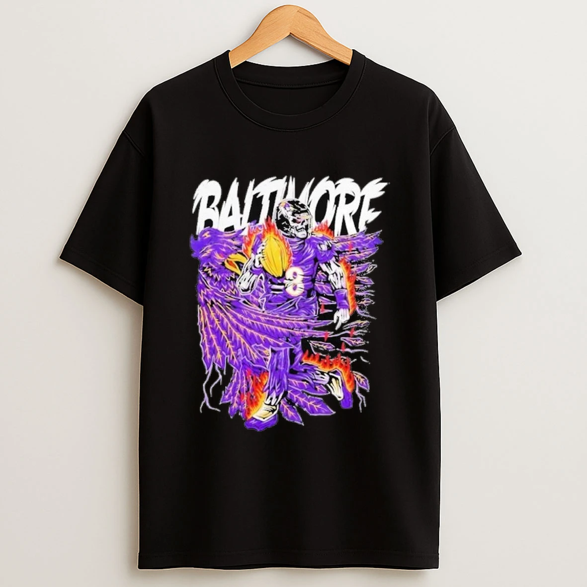 Lamar Jackson Baltimore Ravens Vintage Skeleton Shirts