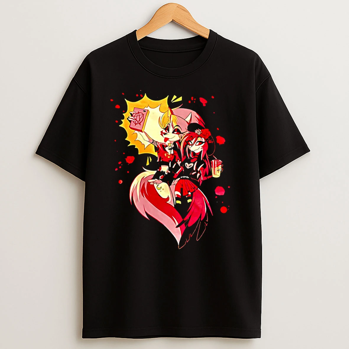 Loona And Octavia Helluva Boss Characters Anime Cartoon Selfie Graphic Classic Shirts