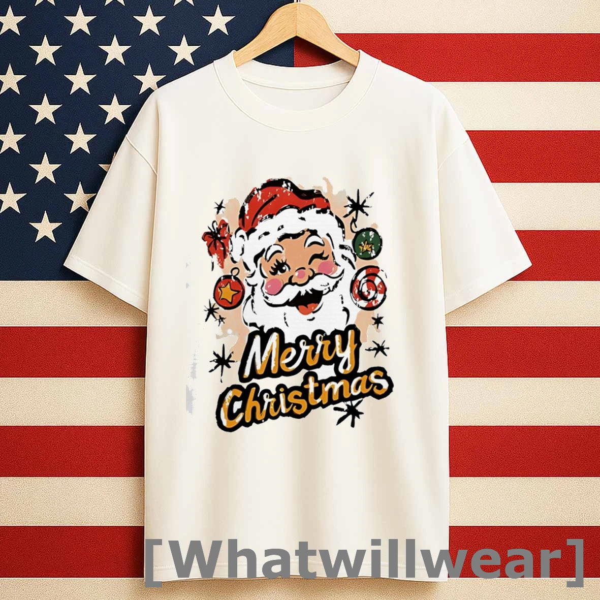 Merry Christmas Santa Wink Funny Shirts