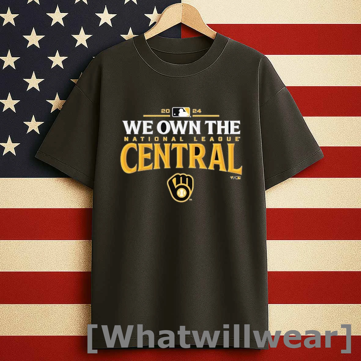Milwaukee Brewers 2024 Nl Central Division Champions Big Tall Locker Room Shirts