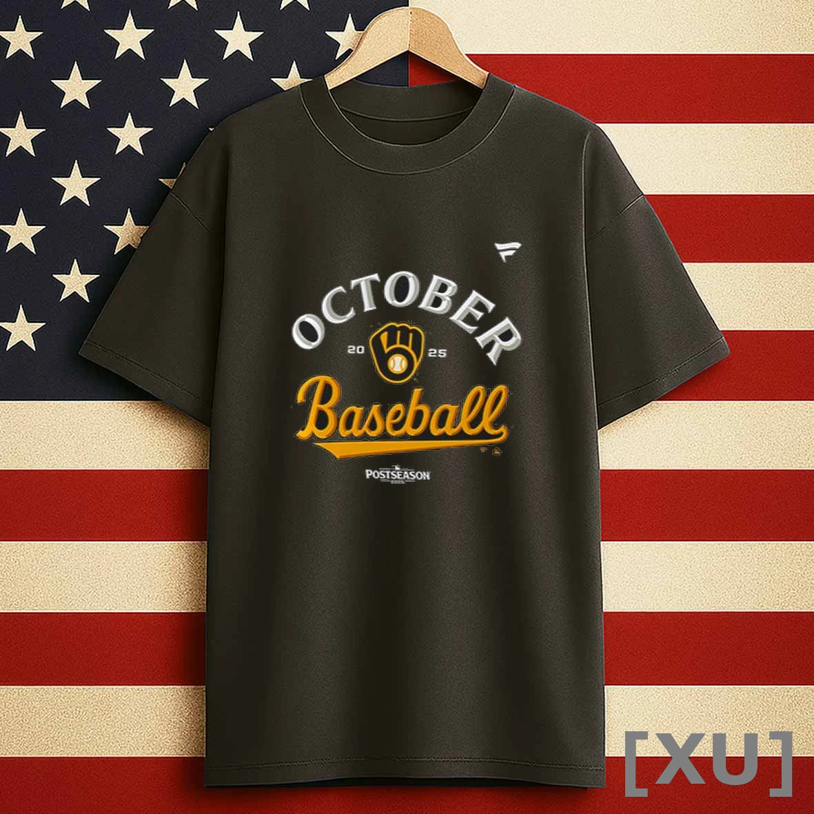 Milwaukee Brewers Womens Navy Blue 2025 Postseason Participant Short Sleeve Men Shirts