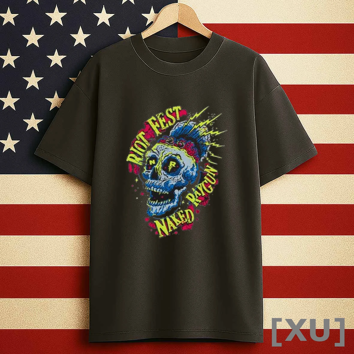 Naked Raygun Riot Fest 2025 Skull Men Shirts