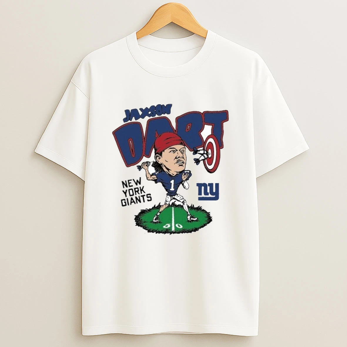 New York Giants Jaxson Dart Ash Caricature Shirts