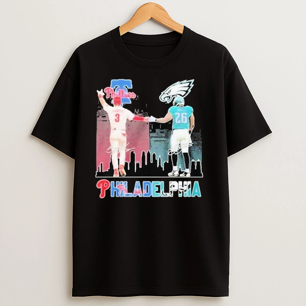 Philadelphia Phillies 2025 Bryce Harper Philadelphia Eagles Saquon Barkley Shirts