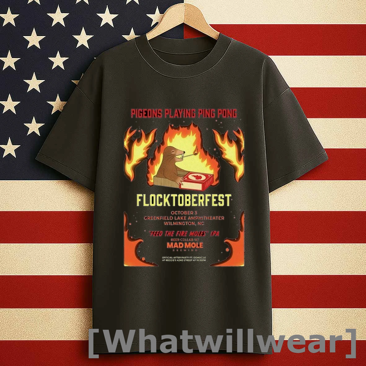 Pigeons Playing Ping Pong Flocktoberfest Wilmington North Carolina Live Show 2025 Shirts