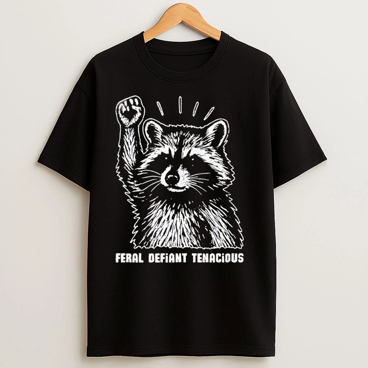 Raccoon Feral Defiant Tenacious Classic Shirts
