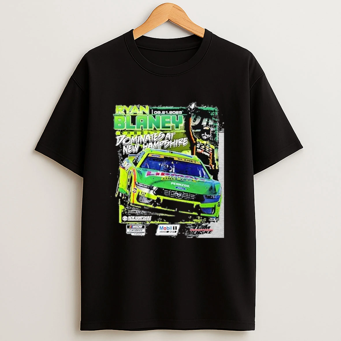 Ryan Blaney Checkered Flag Sports 2025 Mobil 1 301 Race Winner Shirts