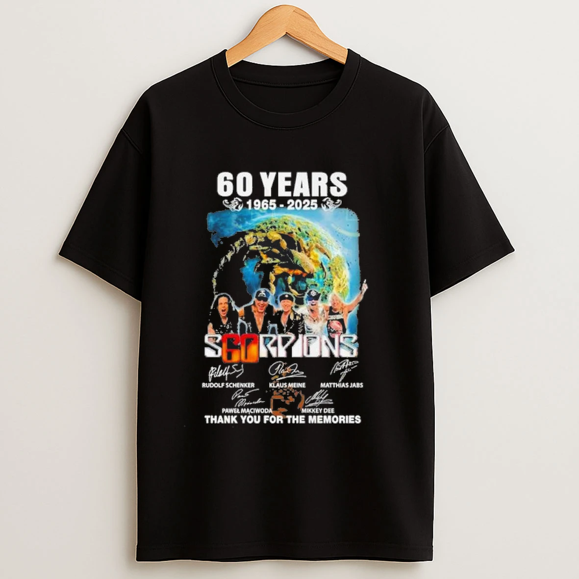 Scorpions 60 Years 1965 2025 Thank You For The Memories Signatures Shirts