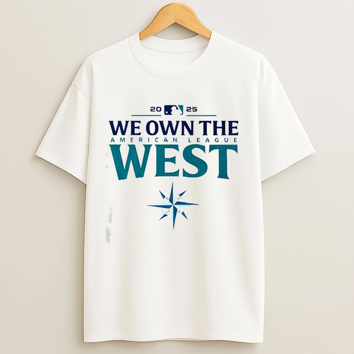 Seattle Mariners We Own The American League West Mlb Baseball Logo 2025 Shirts