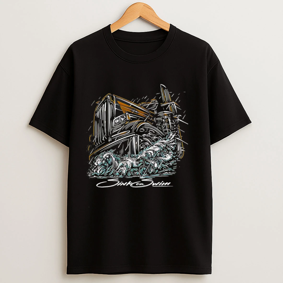 Sink Or Swim Tractor In The Rain Road Transport Shirts