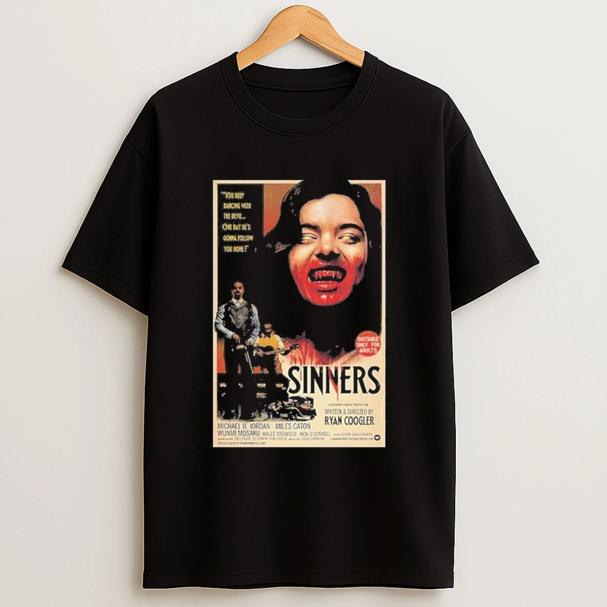 Sinners 2025 Horror Movie Bloody Ryan Coogler Michael B Jordan Wall Shirts