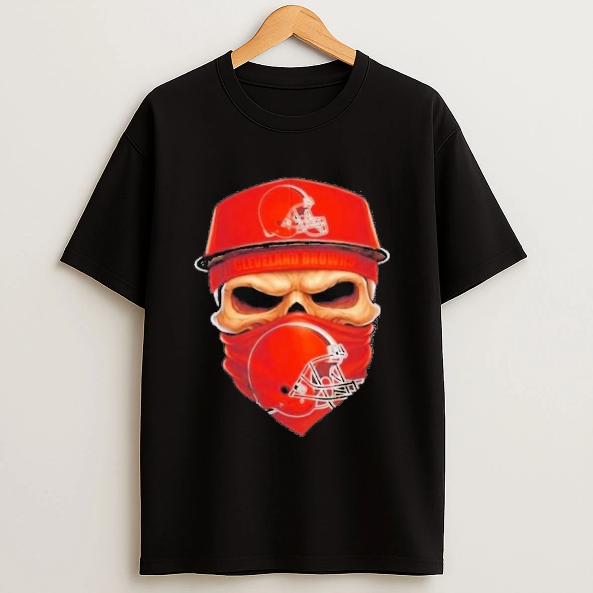Skull A Face Scarf Cleveland Browns Football Shirts