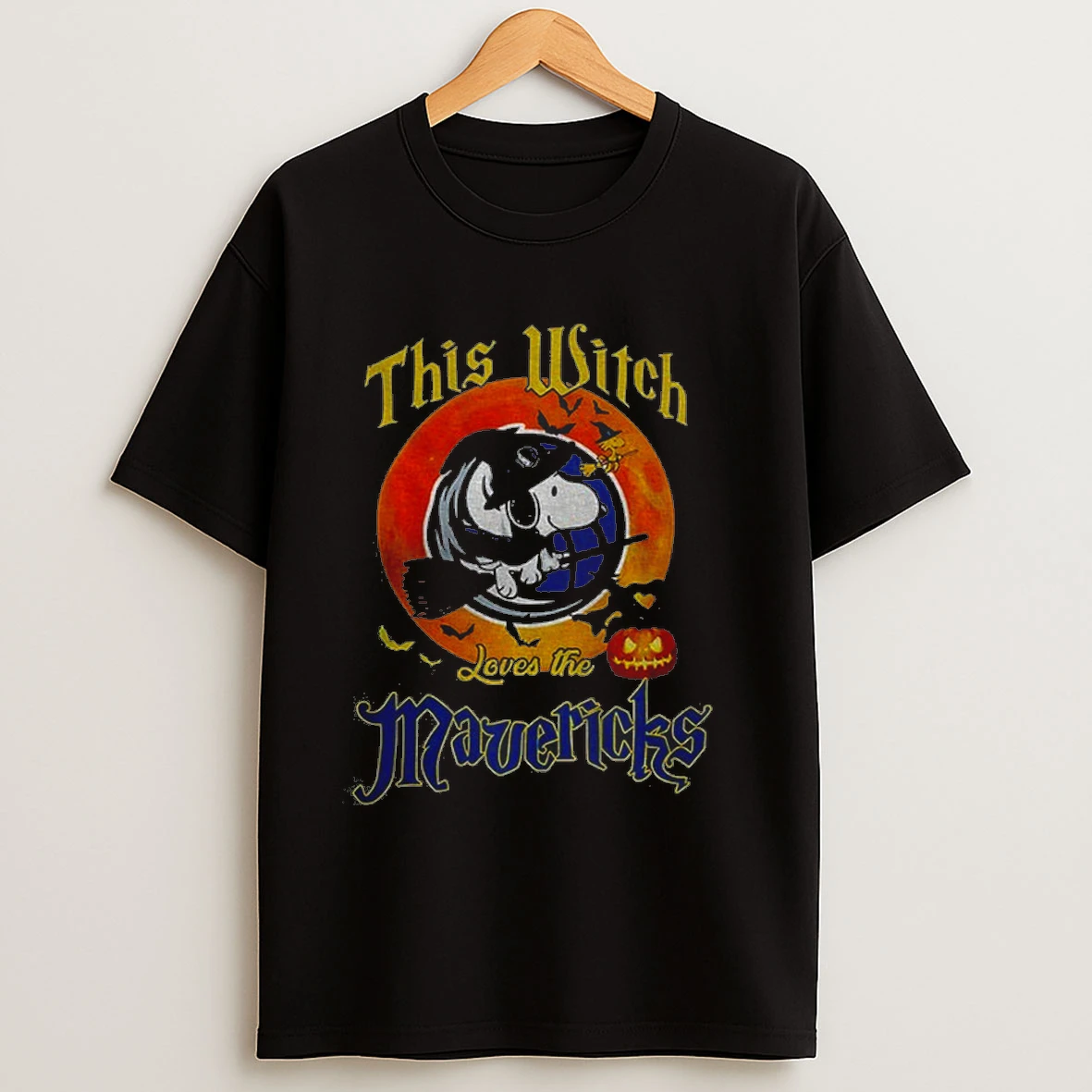 Snoopy And Woodstock Witches This Witch Loves The Dallas Mavericks Halloween Shirts