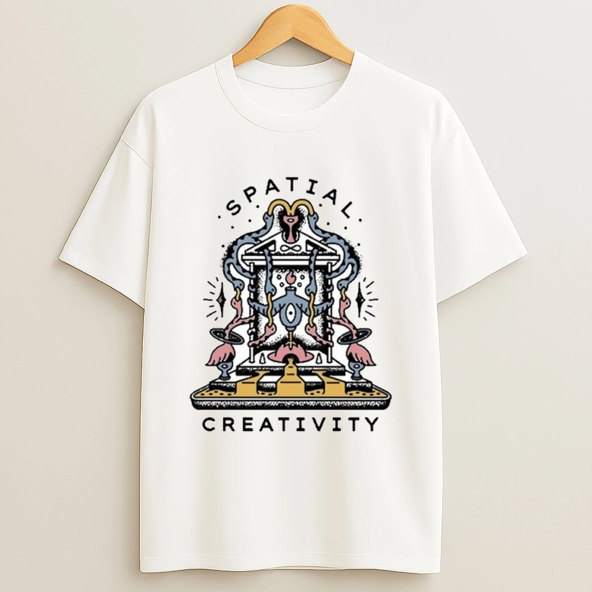 Spatial Creativity Tee Pagoda Candy Making Machine Shirts
