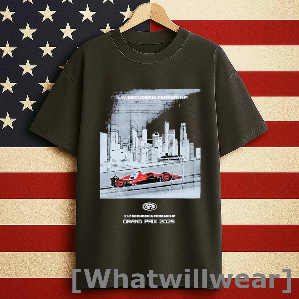 Team Scuderia Ferrari Hp Grand Prix 2025 Singapore Shirts