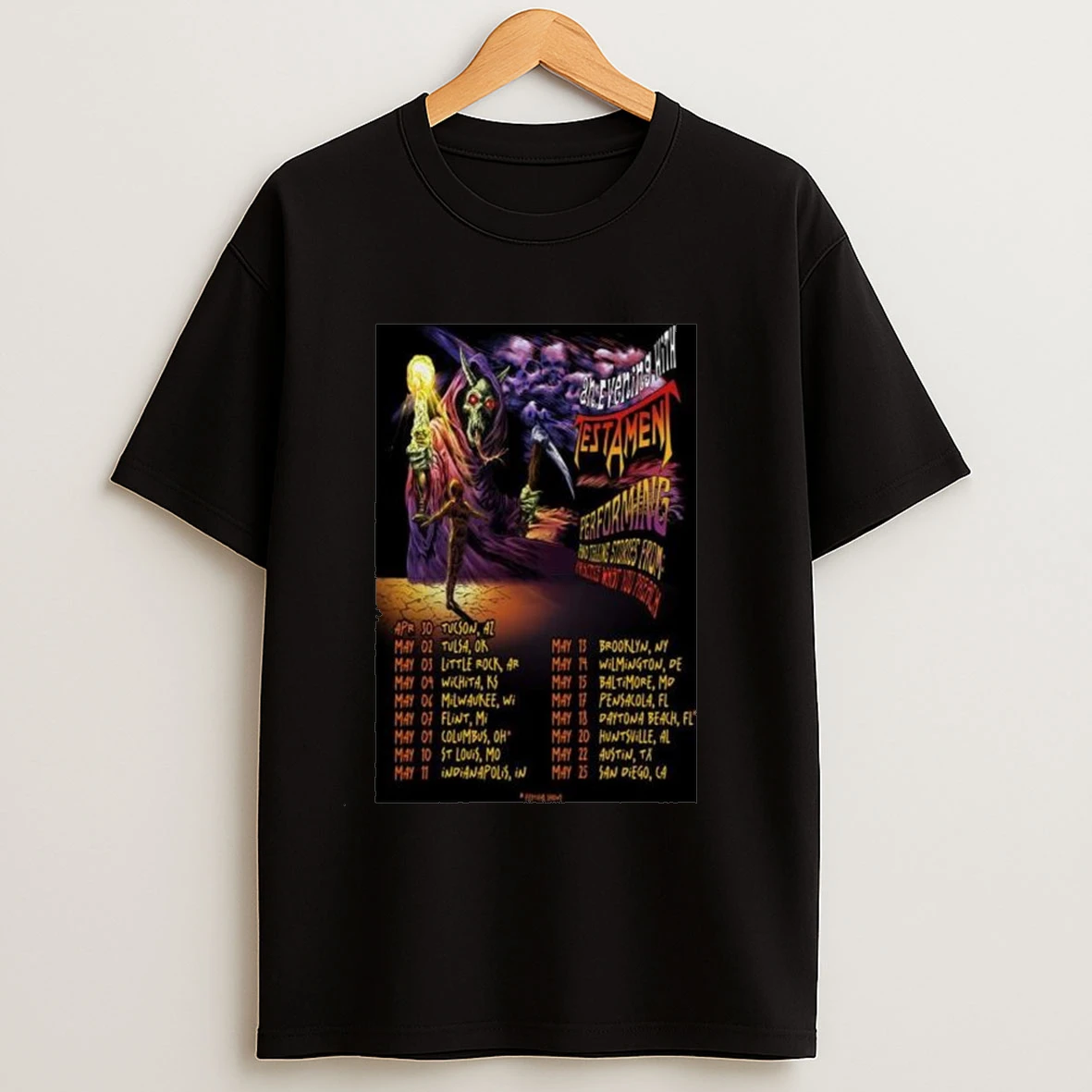 Testament An Evening Practice What You Preach Tour 2025 Shirts