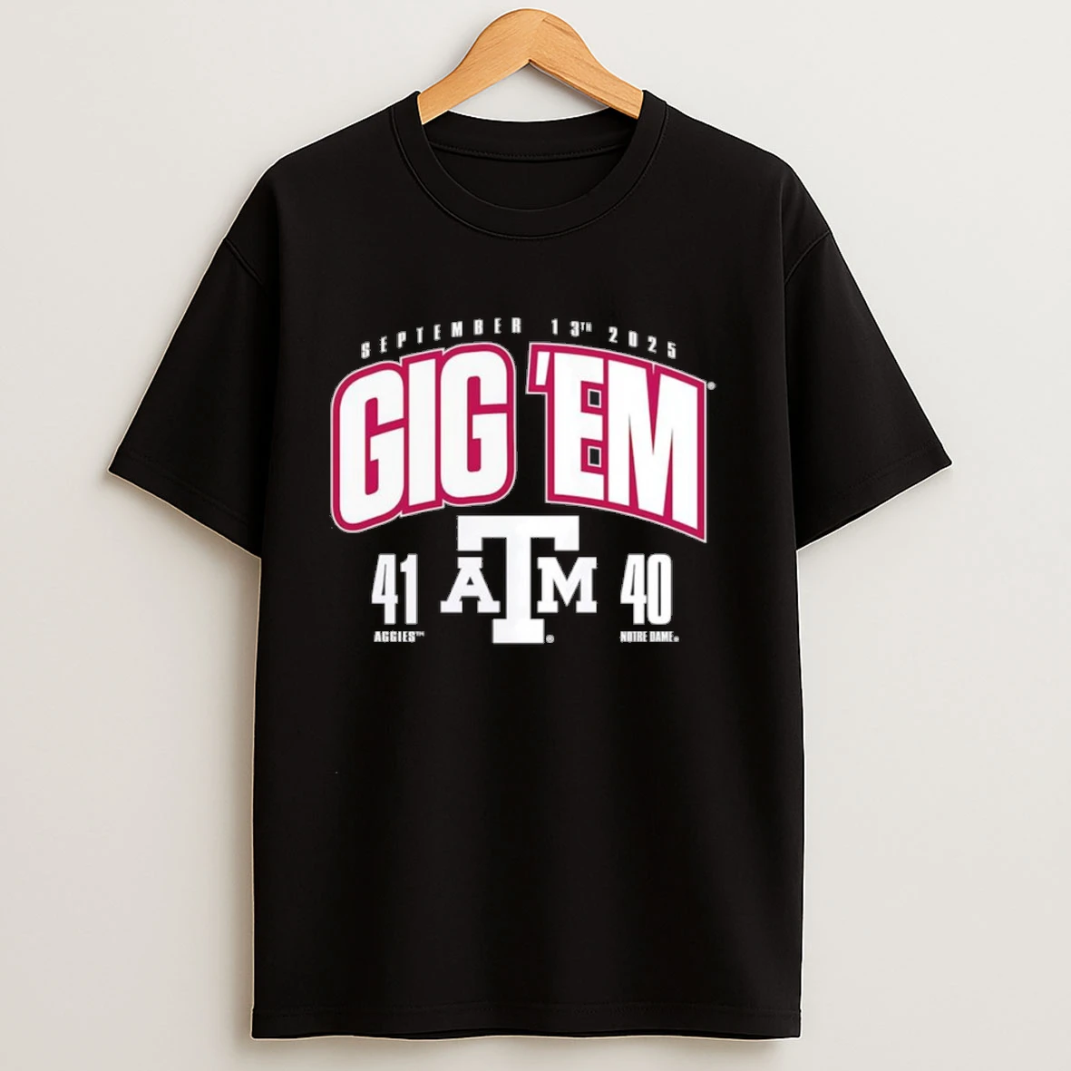 Texas Am Aggies Vs Notre Dame Fighting Irish 2025 Score Shirts