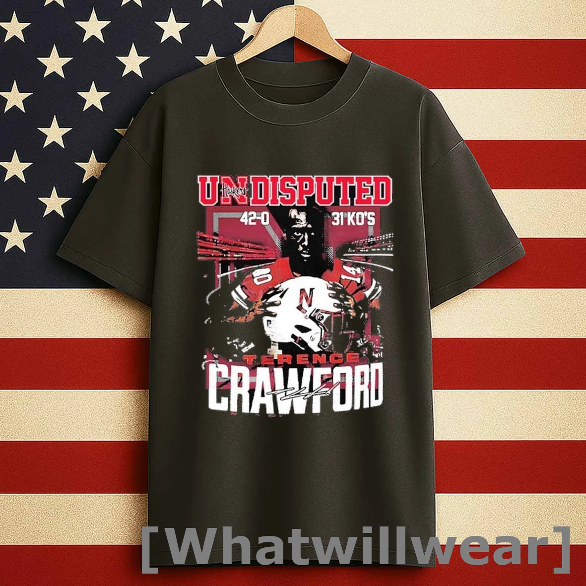 Undisputed Terence Bud Crawford 42 0 Huskers Shirts