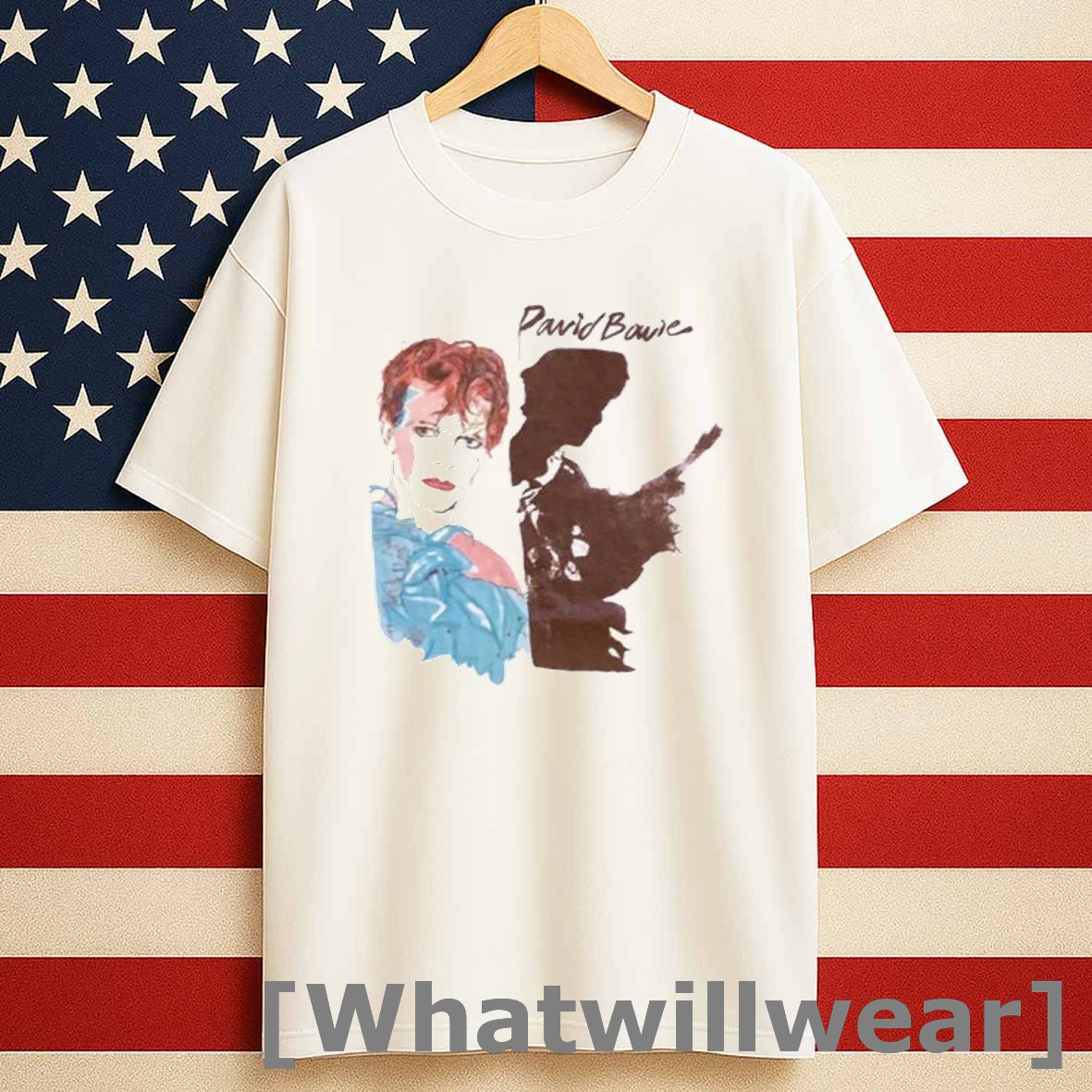 Vintage David Bowie Scary Monsters 80 Tour Men Shirts