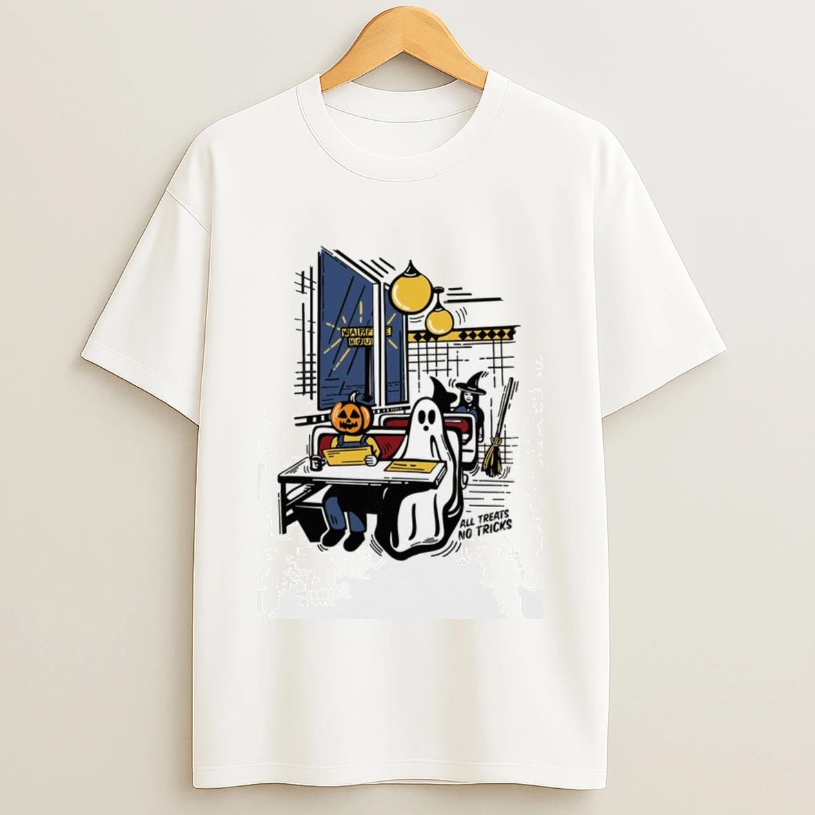 Waffle House Limited Edition All Tricks No Treats Youth Halloween Tee Men Shirts
