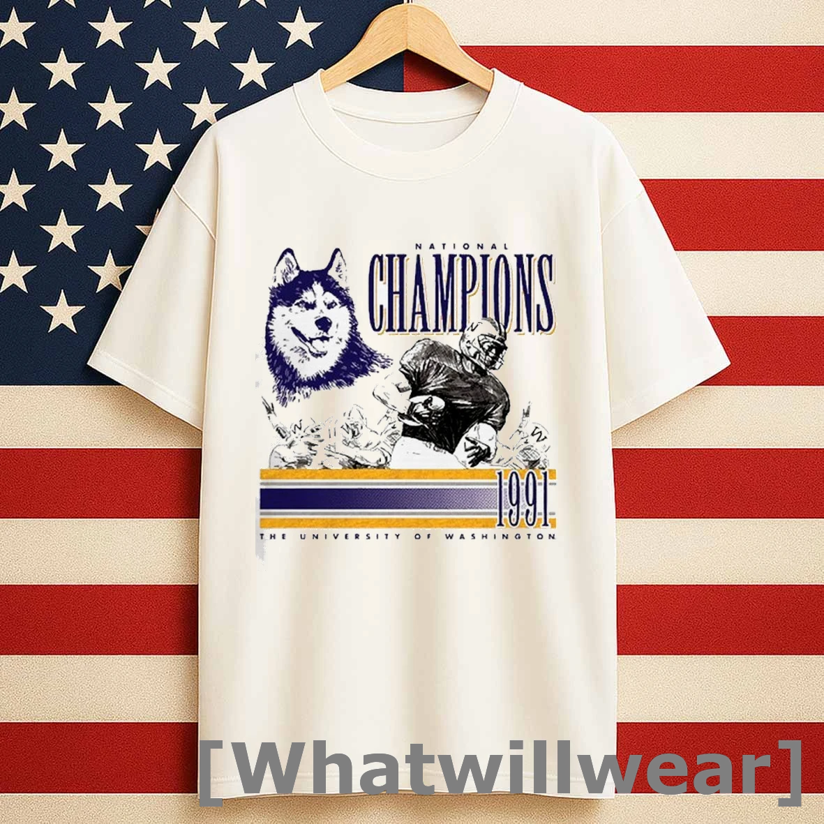 Washington Huskies 1991 National Champions University Shirts
