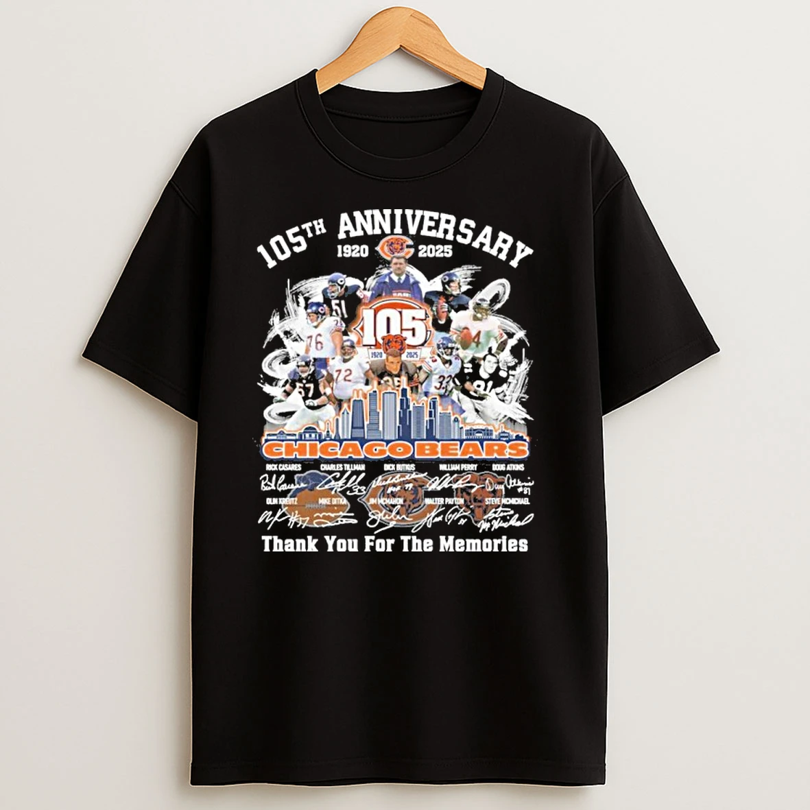 105th Anniversary Chicago Bears Signature Thank You For The Memories T Shirts