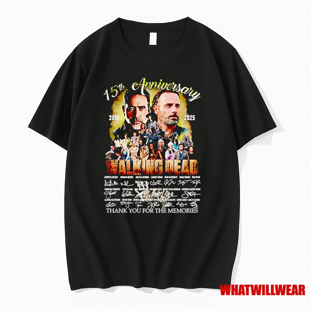 15th Anniversary 2010 2025 The Walking Dead Characters Shirts