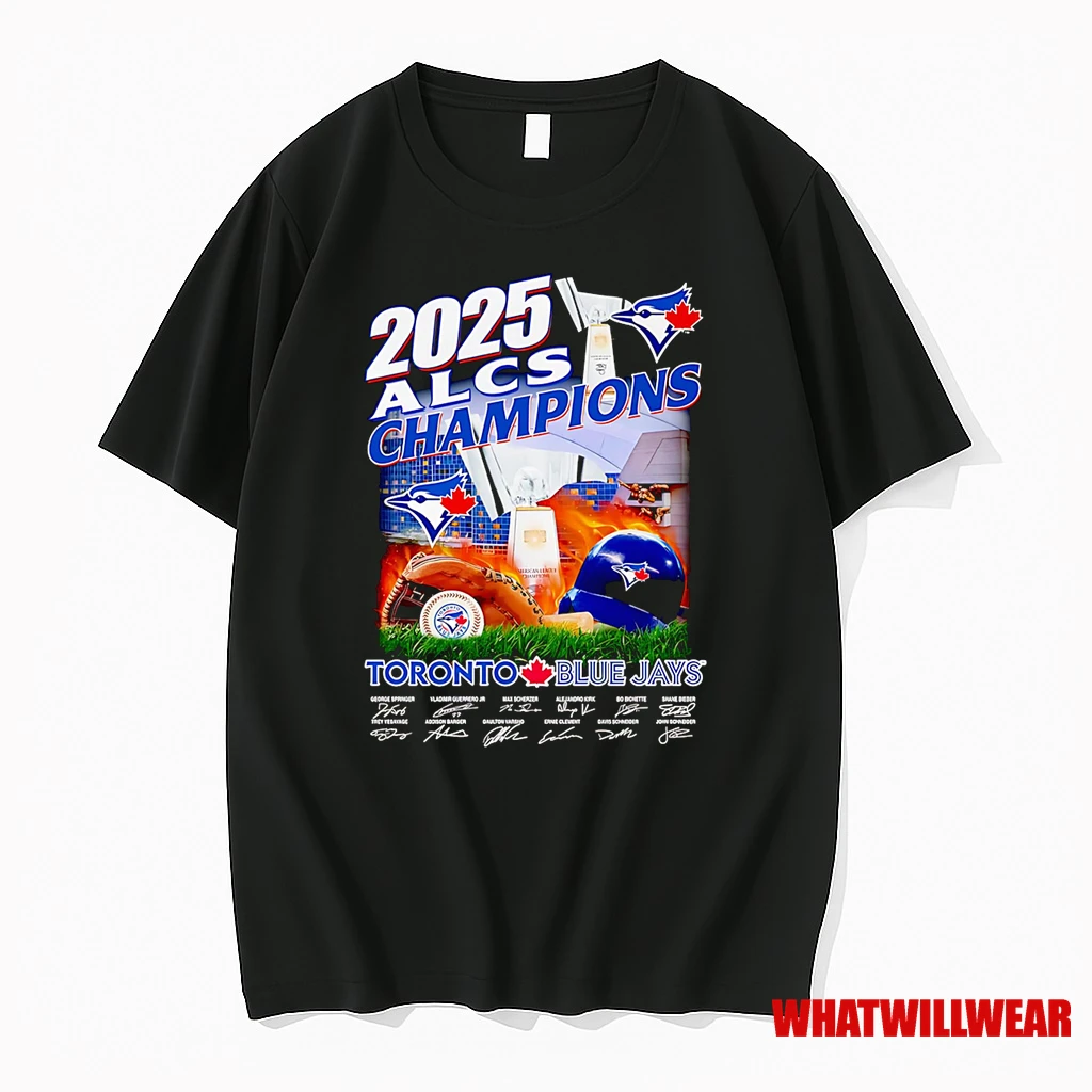 2025 Alcs Champions Toronto Blue Jays Fire Helmet Signatures Shirts