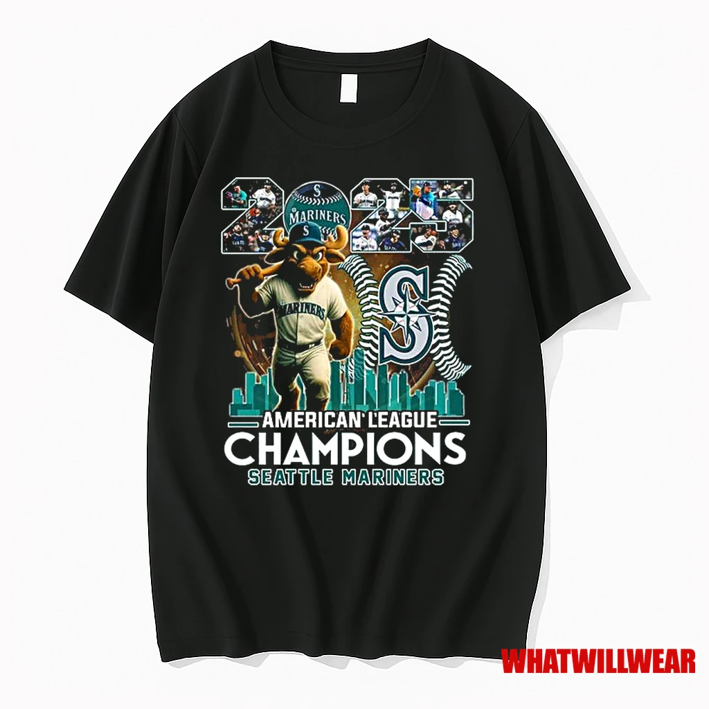 2025 American League Champions Seattle Mariners Baseball Mascot Shirts