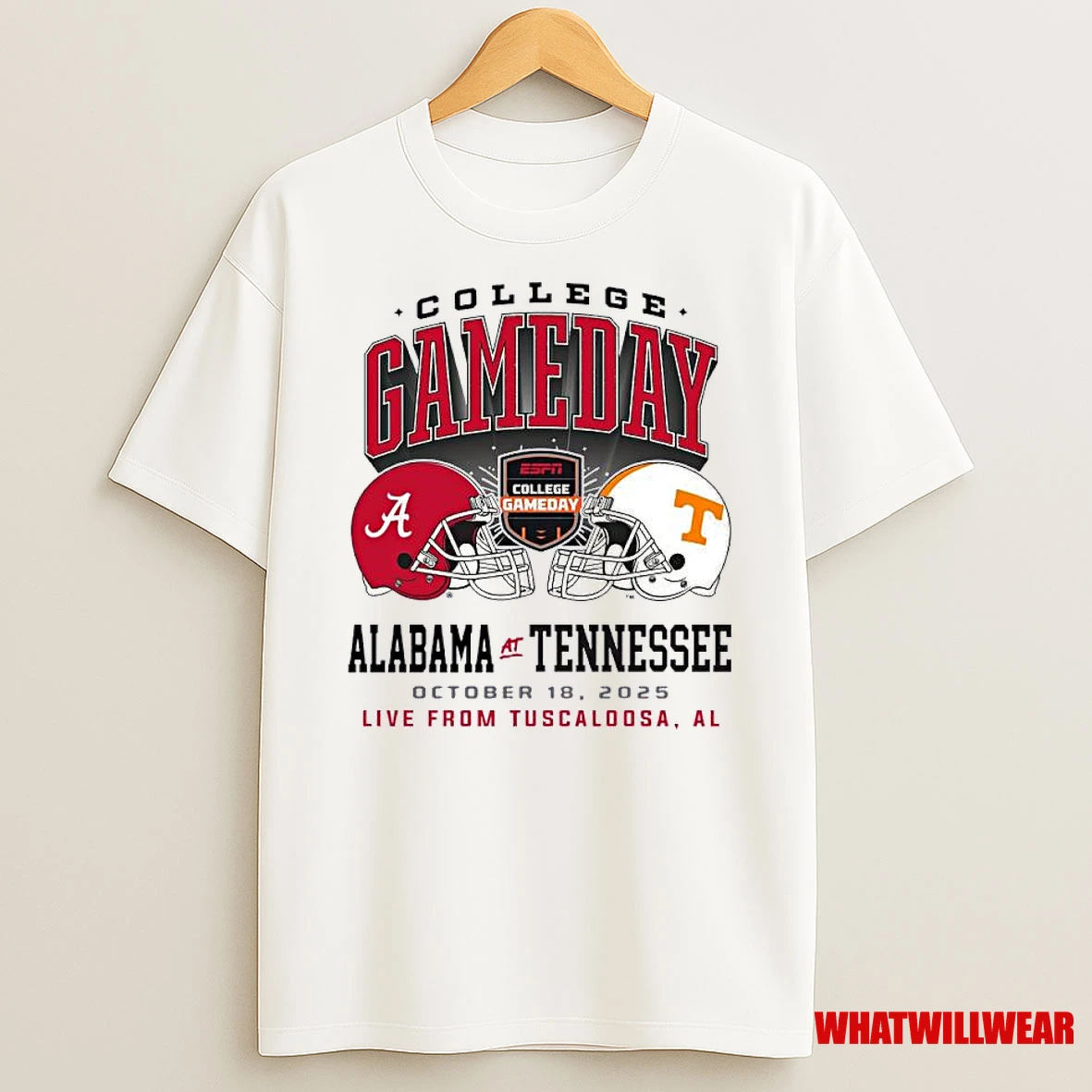 2025 College Gameday Alabama Vs Tennessee Duel Helmet Shirts
