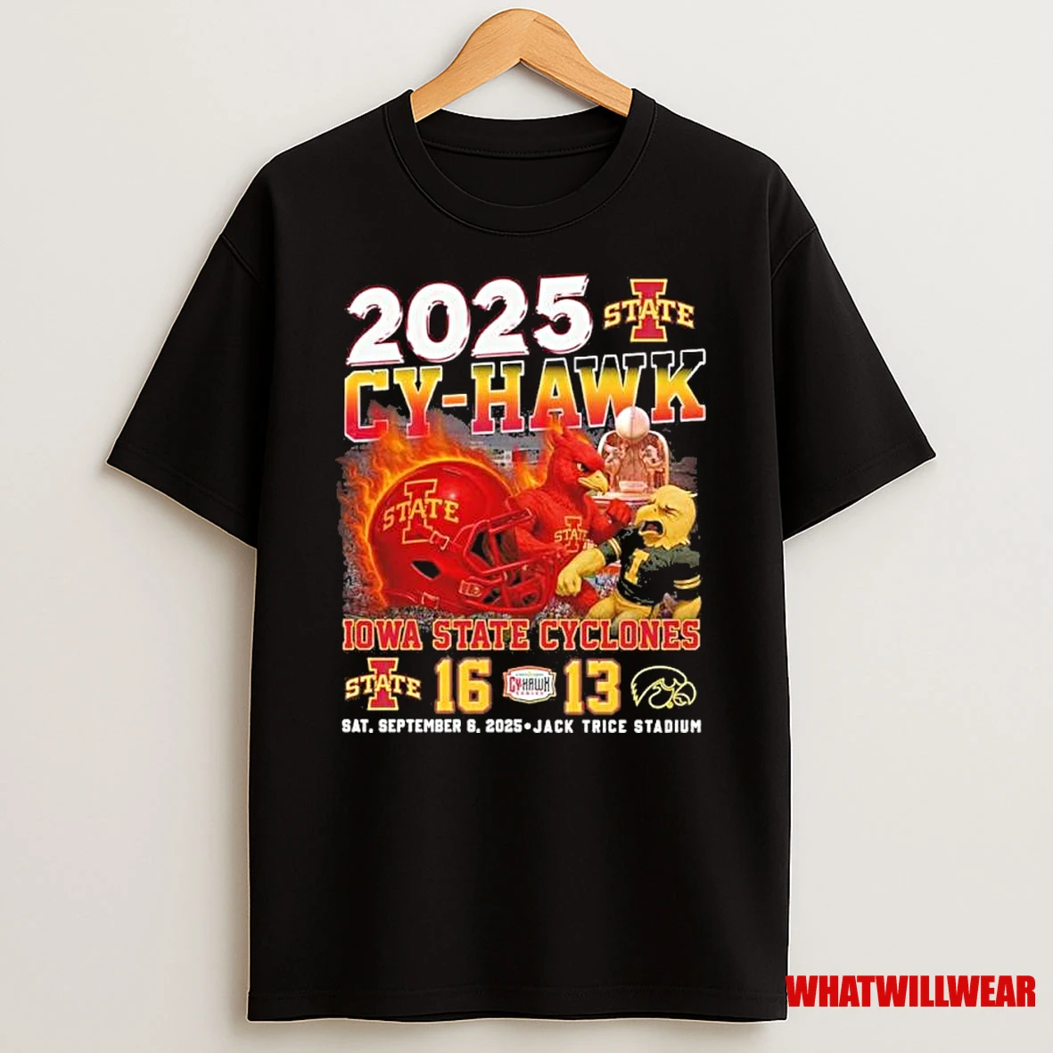 2025 Cy Hawk Iowa State Cyclones Win 16 13 Iowa Hawkeyes September 6 Shirts