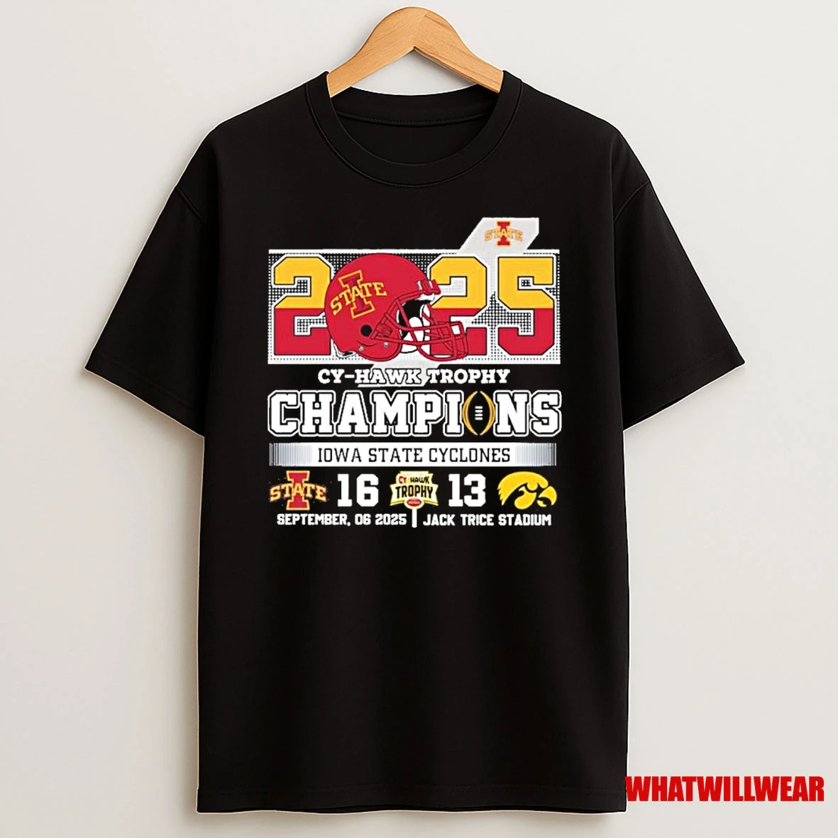 2025 Cy Hawk Trophy Champions Isu 16 13 Iowa Shirts