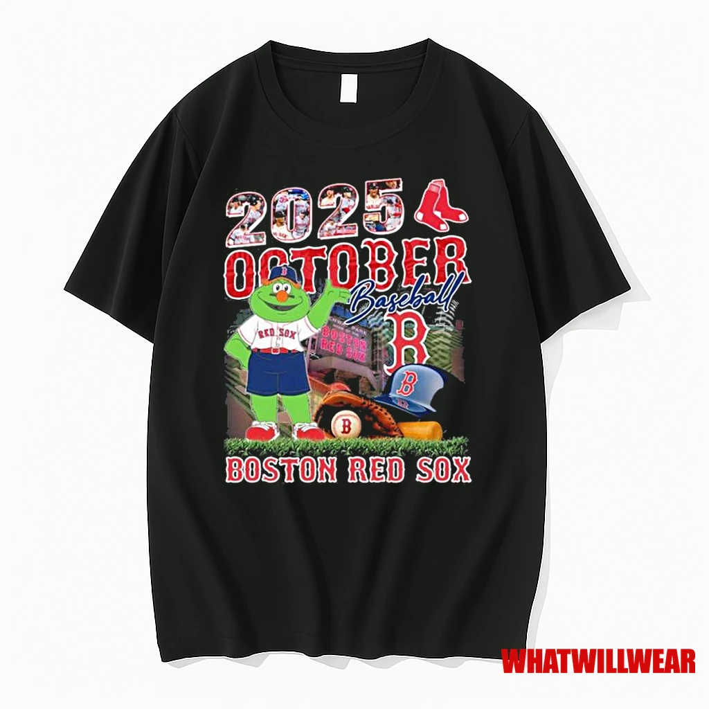 2025 October Baseball Boston Red Sox Mascot Shirts
