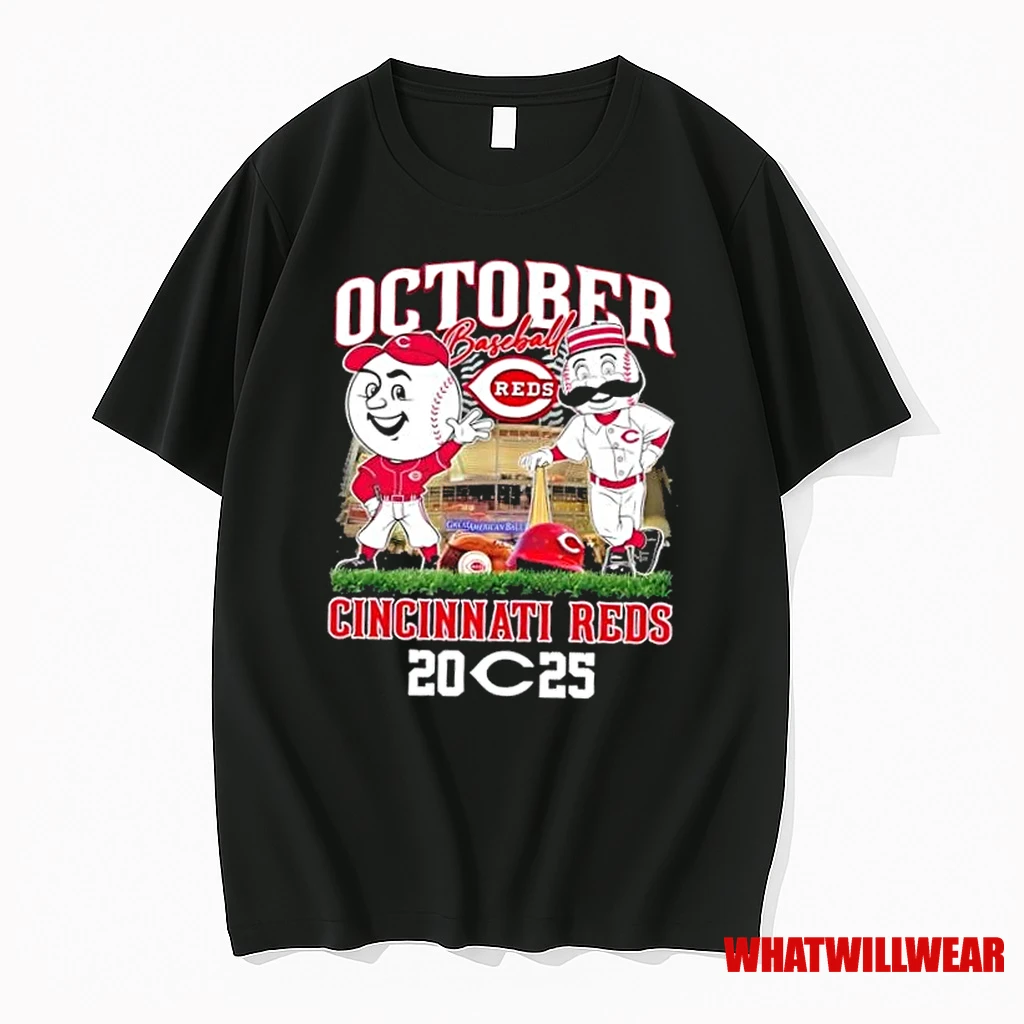 2025 October Baseball Mascots Cincinnati Reds Stadium Shirts
