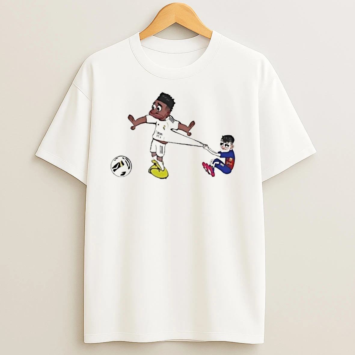 2025 Pedri Pulling Vinicius Cartoon T Shirts