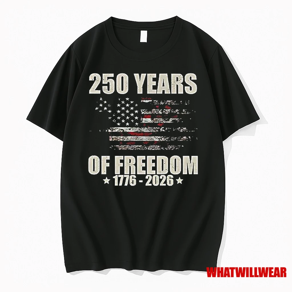 250 Years Of Freedom 1776 2026 Flag Retro Shirts