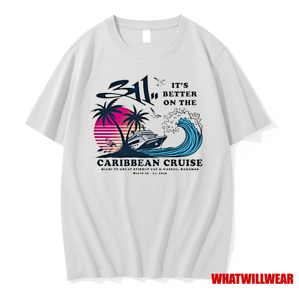 311 Its Better On The Caribbean Cruise Miami Great Stirrup Cay And Nassau Bahamas Wave Shirts