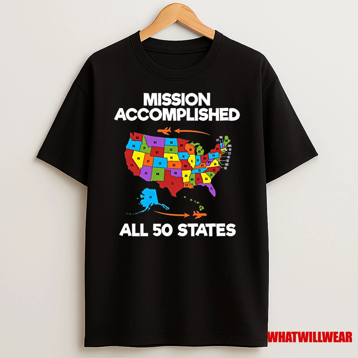 50 States Of America Adventure Map Road Trip Travelers Shirts
