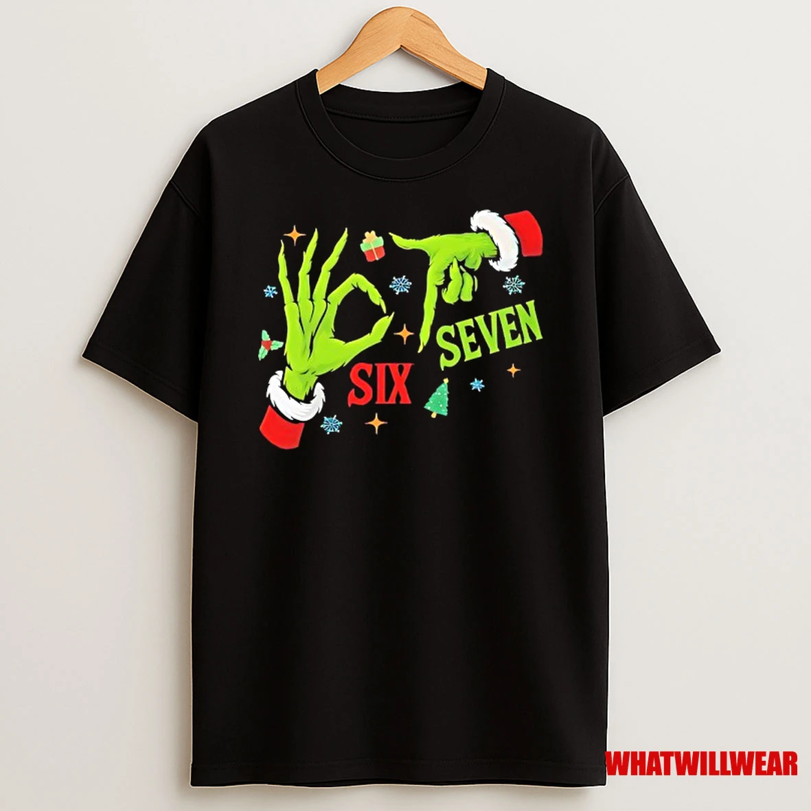 6 7 Six Seven Grinch Hand Xmas Christmas Shirts