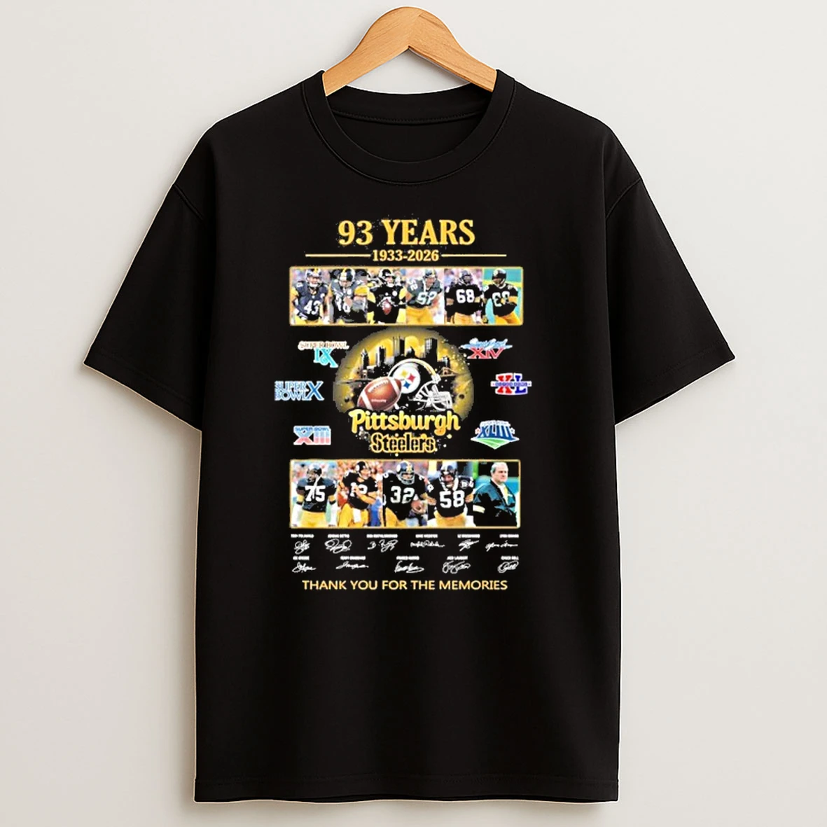93 Years 1933 2026 Pittsburgh Steelers Thank You For The Memories T Shirts