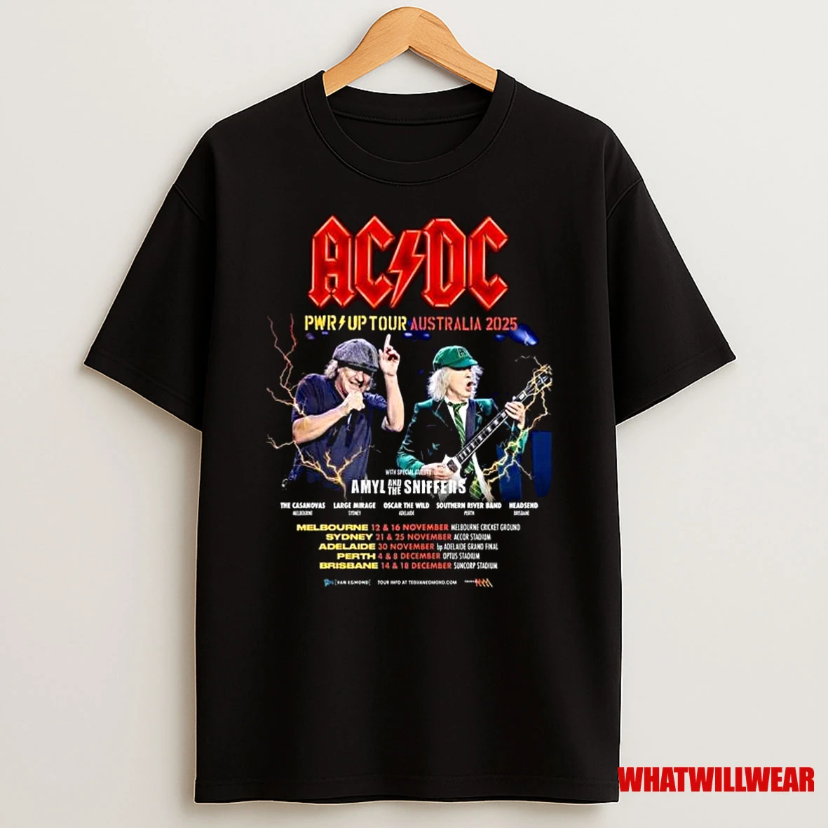 Acdc Pwr Up Tour Australia 2025 City Dates With Special Guests Lineup Angus Young And Brian Johnson Shirts