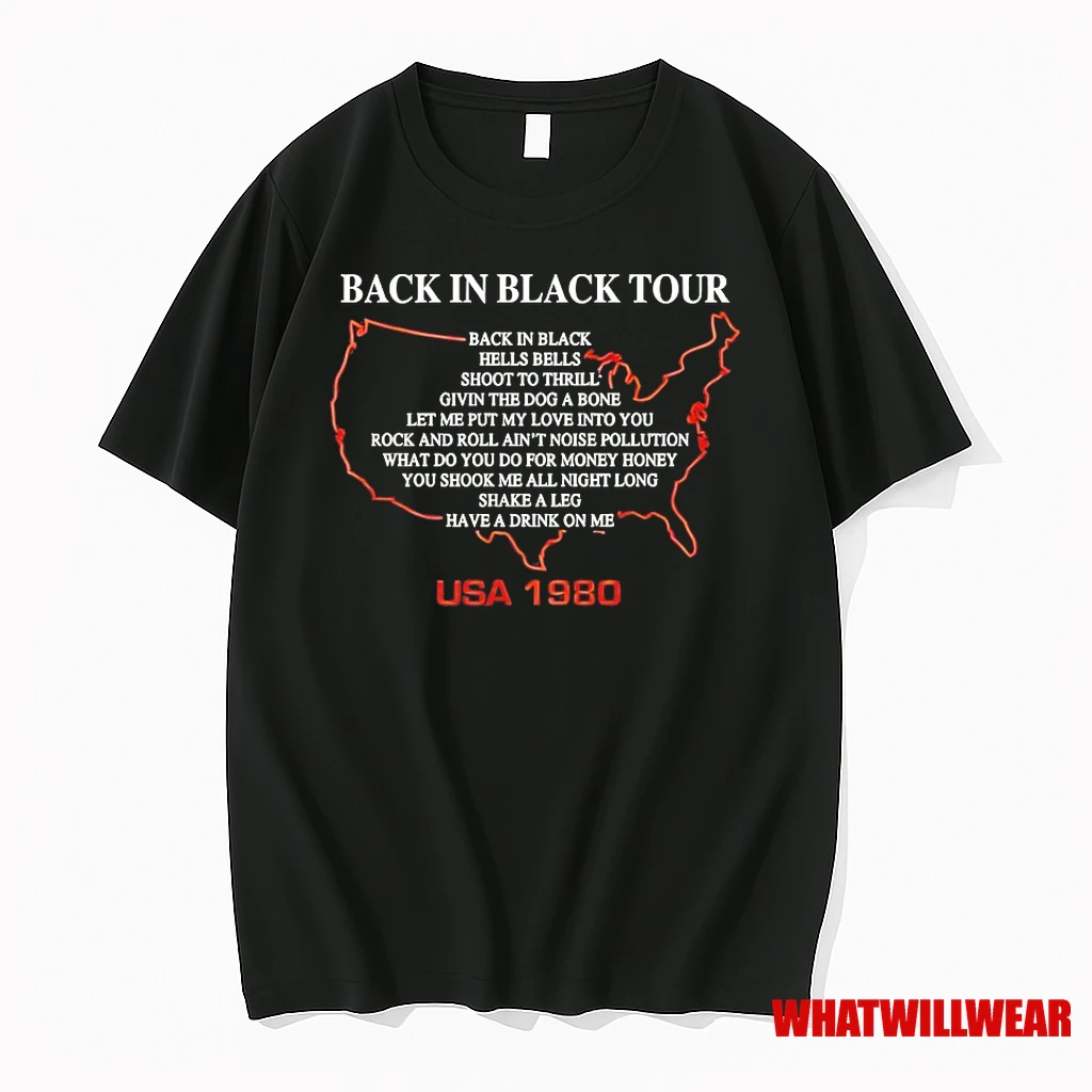 Acdc Back On Black Tour Usa 1980 Shirts