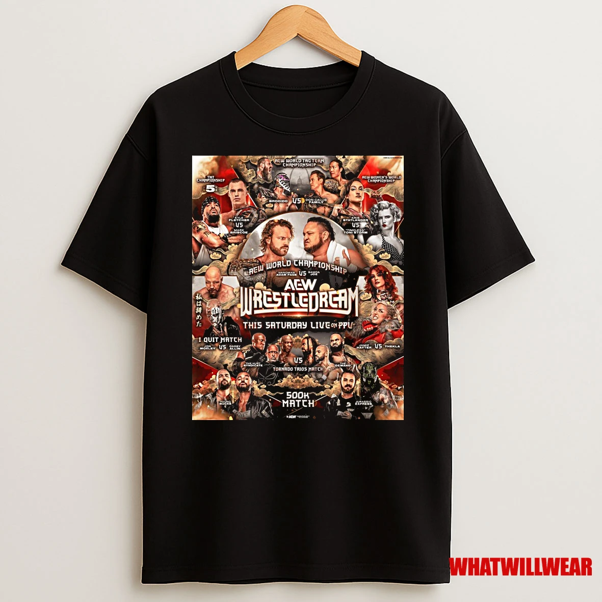 Aew World Championship Aew Wrestledream This Saturday 2025 500k Match Shirts