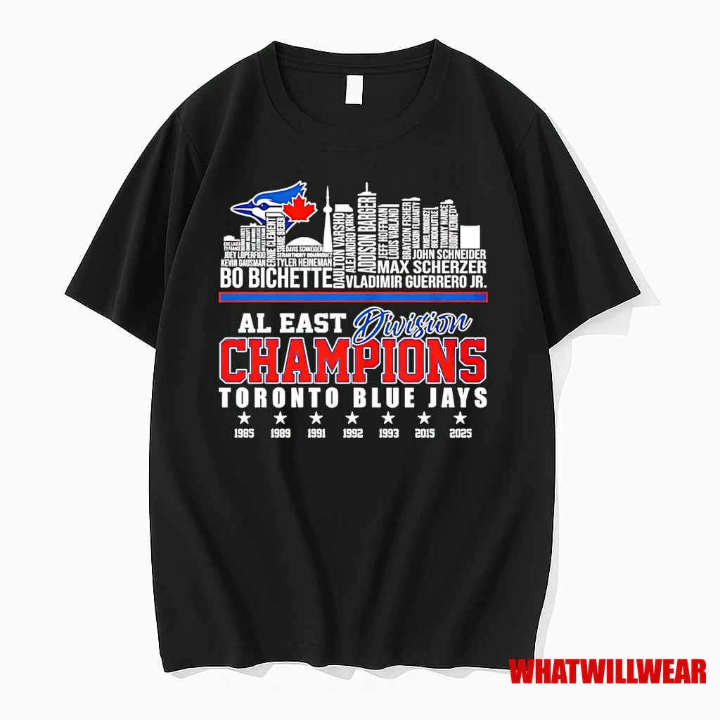 Al East Division Champions 2025 Toronto Blue Jays Player Names Skyline Shirts