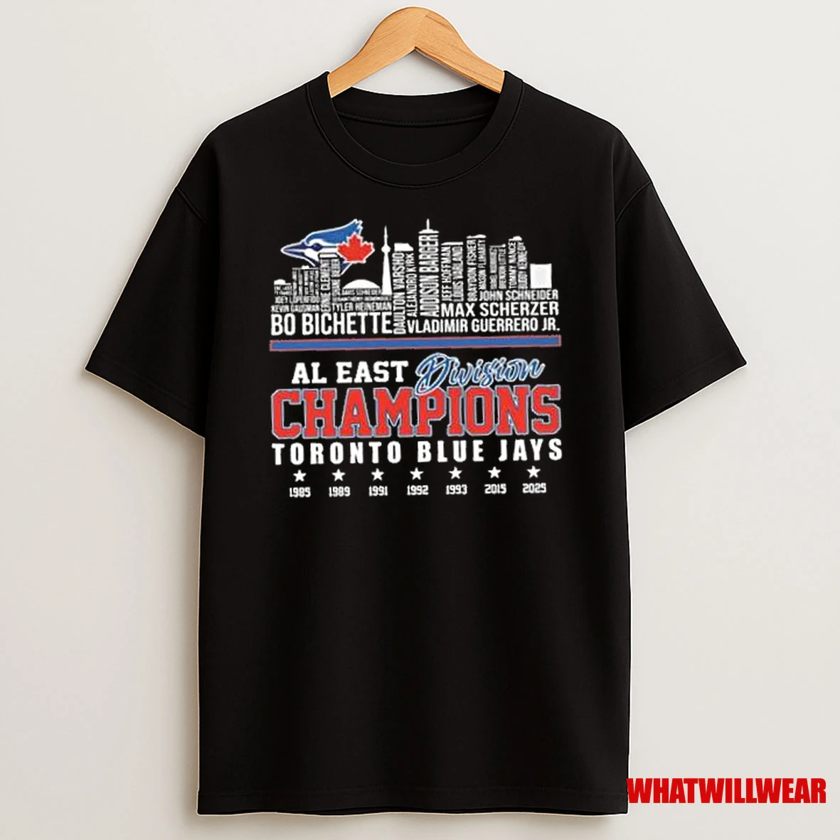 Al East Division Champions Toronto Blue Jays Skyline Names 1985 2025 Shirts