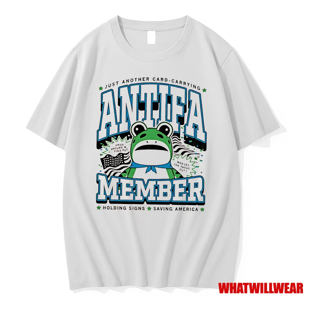 Antifa Member Frog Just Another Card Carrying Antifa Member Holding Signs Saving America Shirts