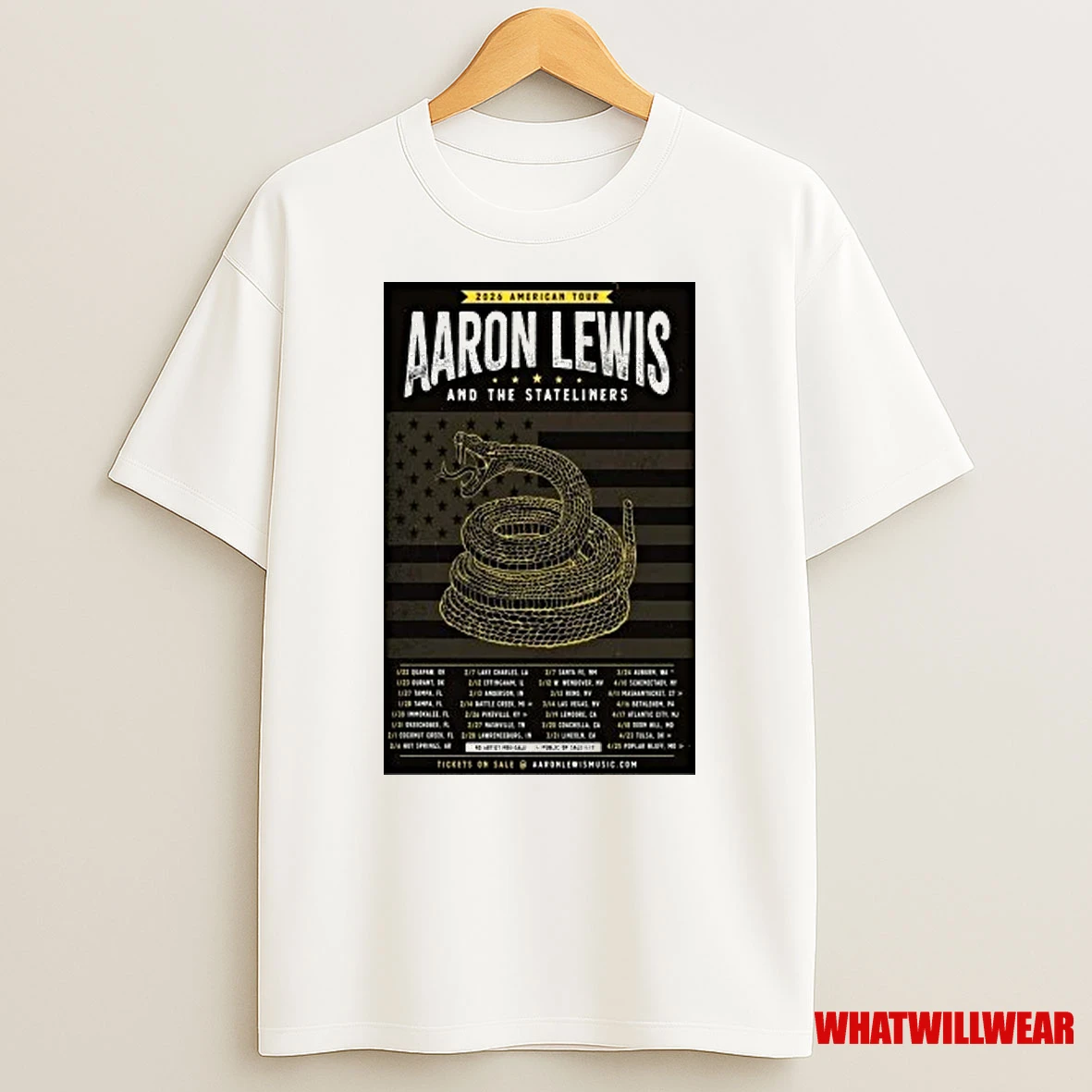 Aaron Lewis And The Stateliners American Tour 2026 Shirts