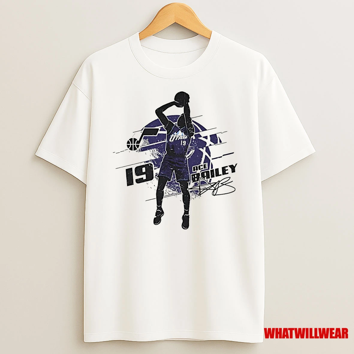 Ace Bailey Silhouette Jump Shot Utah Jazz Shirts